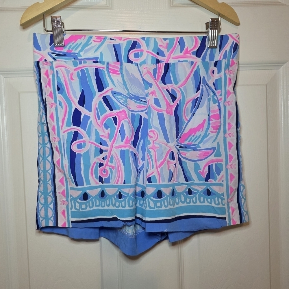 Lilly Pulitzer 5" Neilah Short In Skim Blue Reel Nauti Engineered Short Size XS